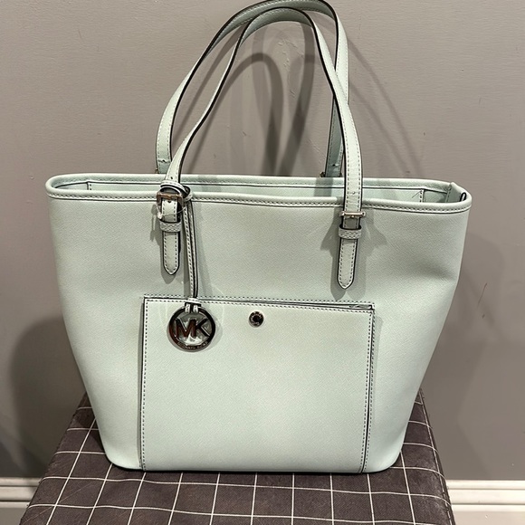 Large size tote bag.  Multiple compartments.  Mint green.  Excellent condition. - Picture 1 of 8